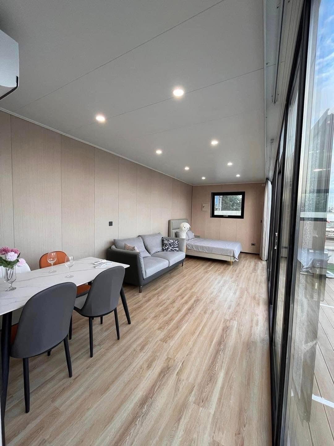 Container house delivery and installation photo area