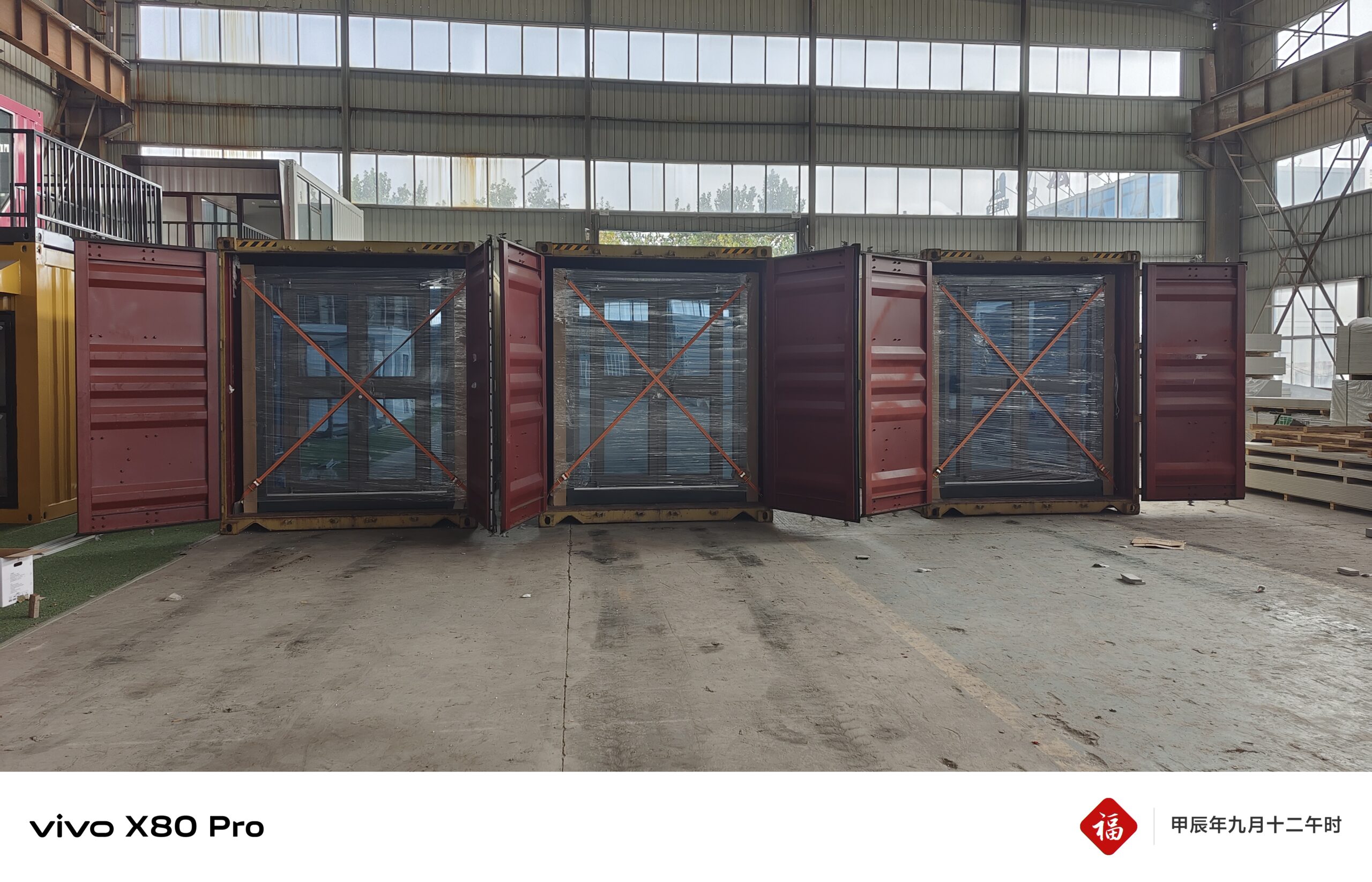 Container house delivery and installation photo area